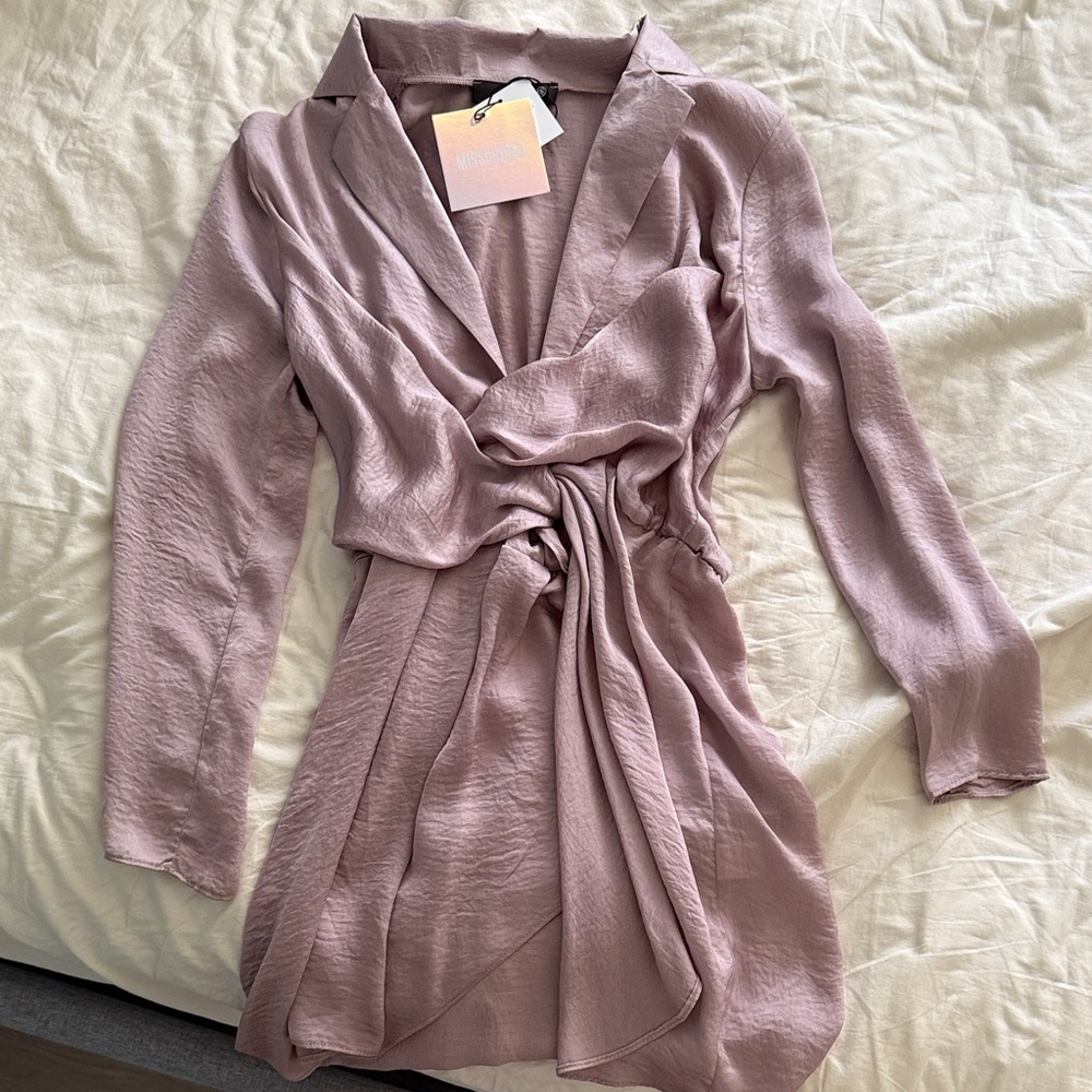 Missguided Elegant Mauve Wrap Dress